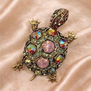 Vintage Multicolor Turtle Brooch